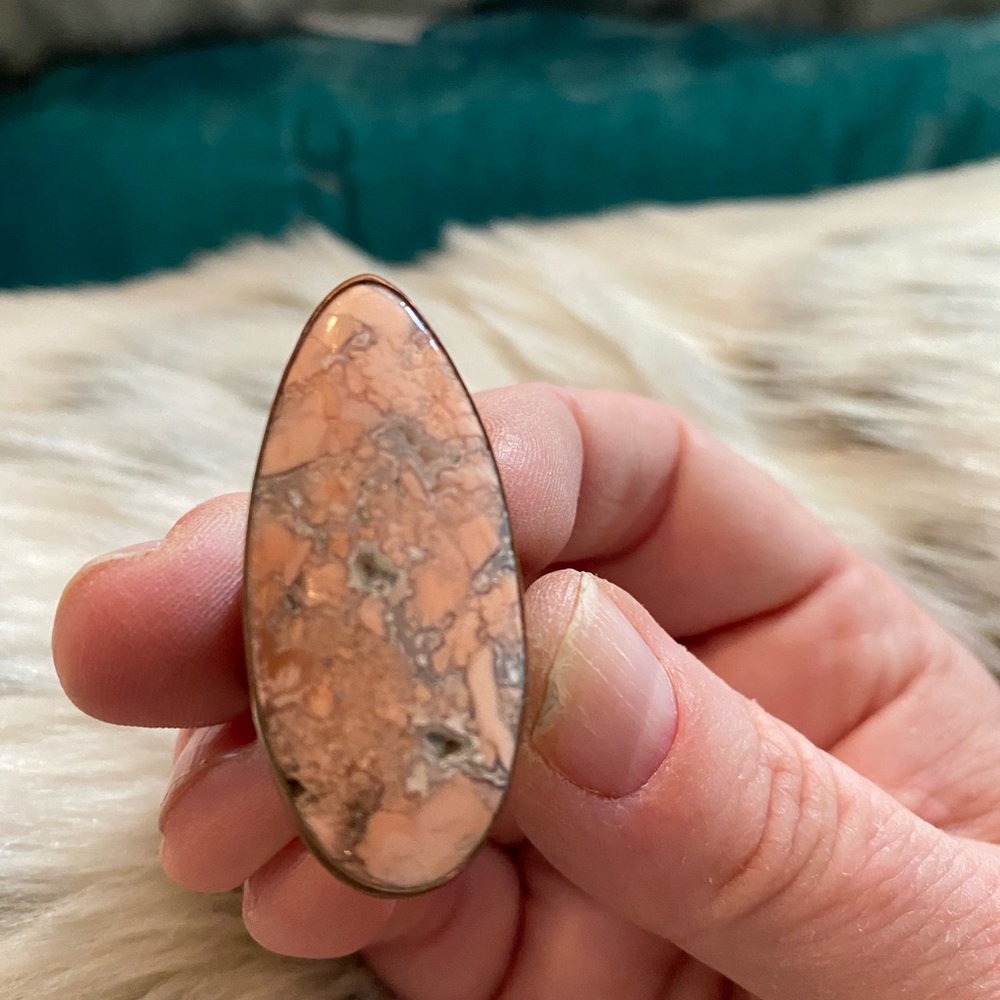 Size 8.5 Cotton Candy Agate ring by Patrician art